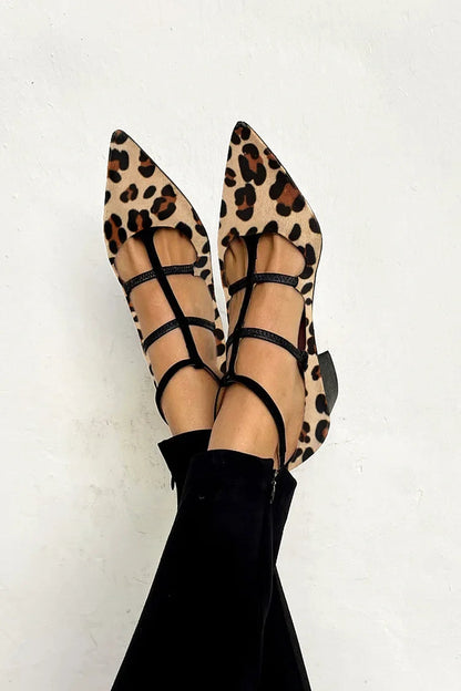 Ballerine Donna in Pelle Stampa Leopardata
