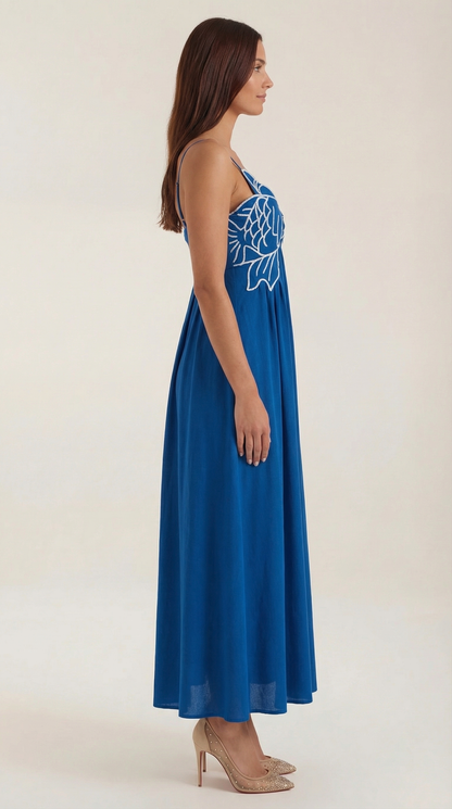 Abito Lungo Donna Ricamato Boho