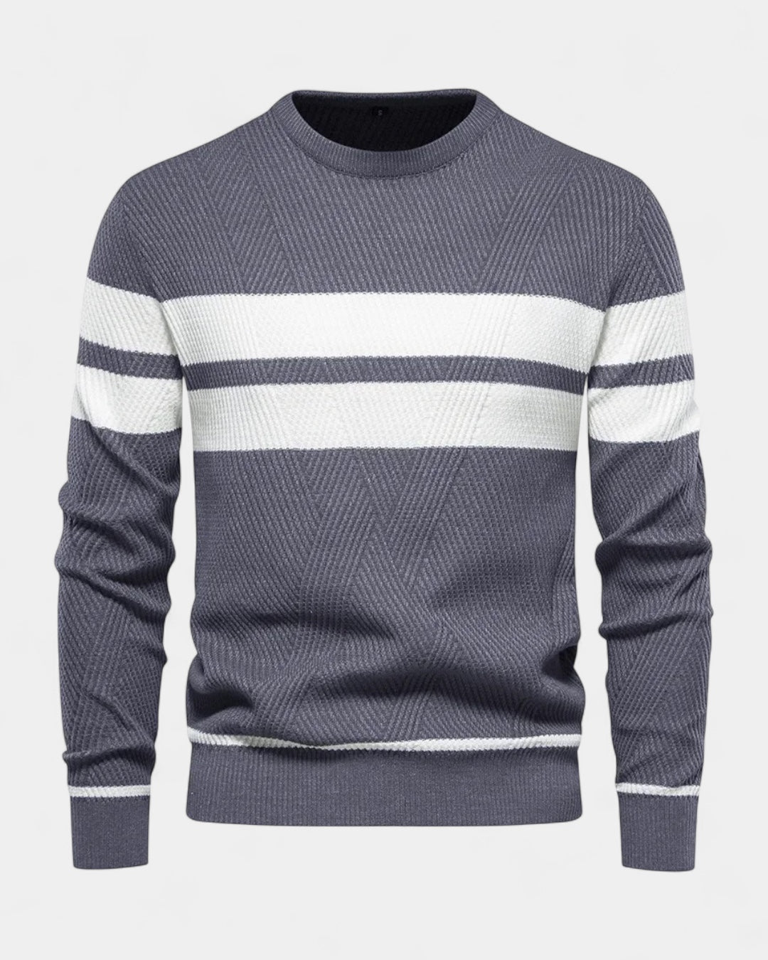 Maglione Uomo a Righe Girocollo Misto Viscosa Cotone Leggero