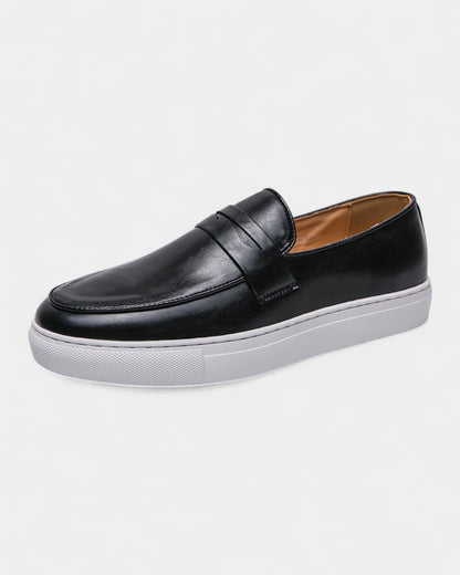 Mocassini Uomo in Pelle Slip-On Profilo Basso Fascetta