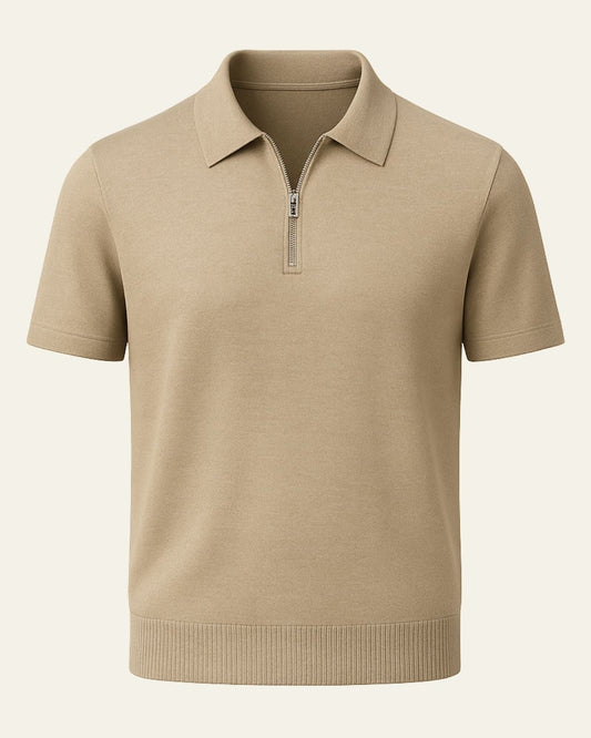 Polo Uomo in Maglia con Zip Frontale