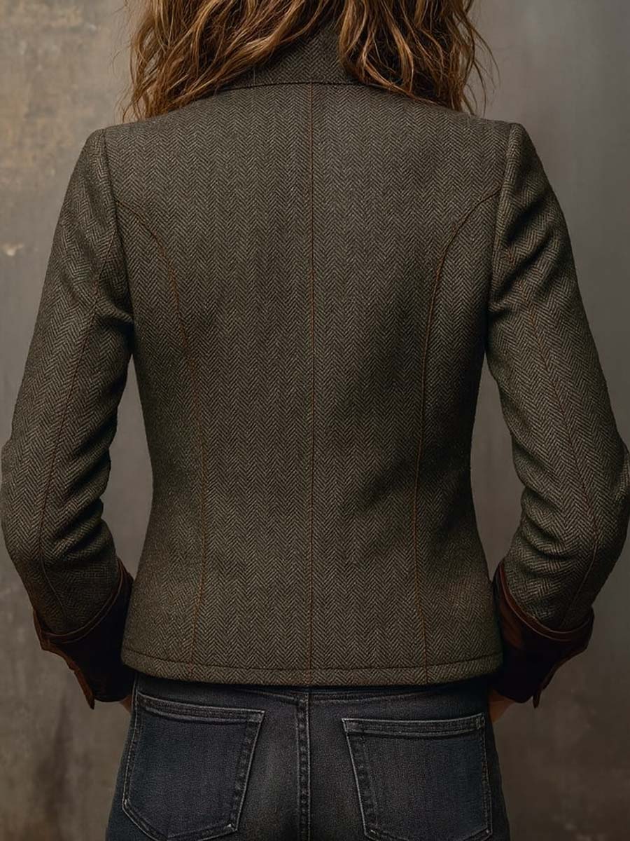 Doriana | Blazer Donna Spigato con Bordo a Contrasto