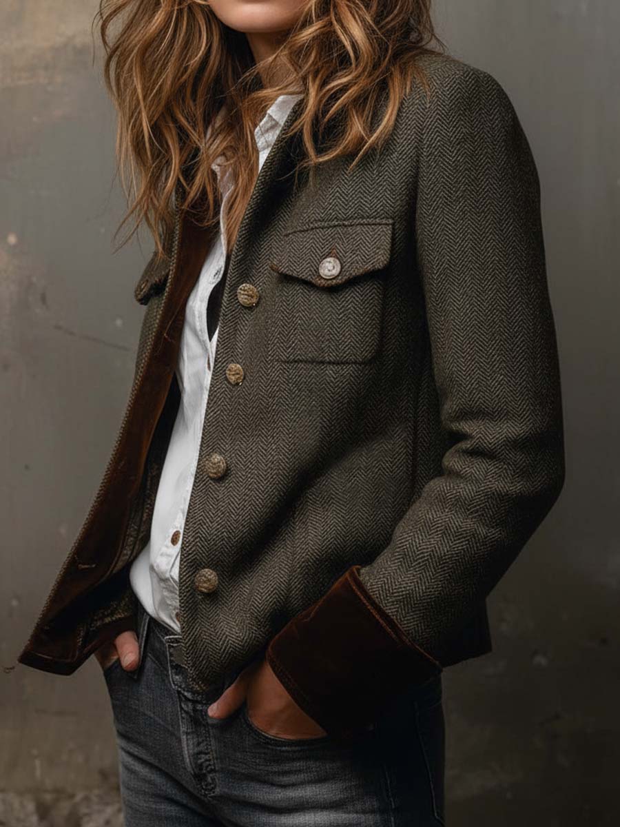 Doriana | Blazer Donna Spigato con Bordo a Contrasto