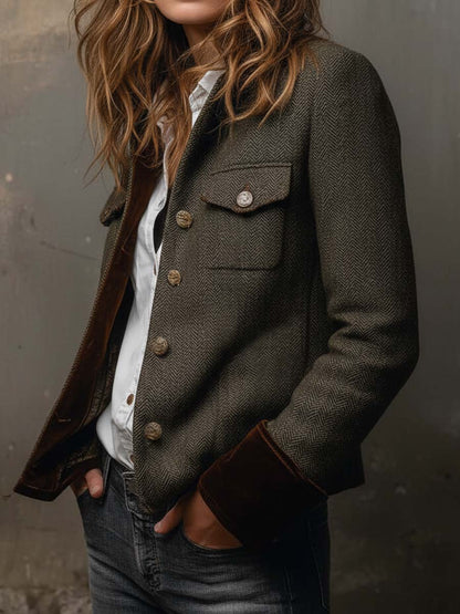 Doriana | Blazer Donna Spigato con Bordo a Contrasto
