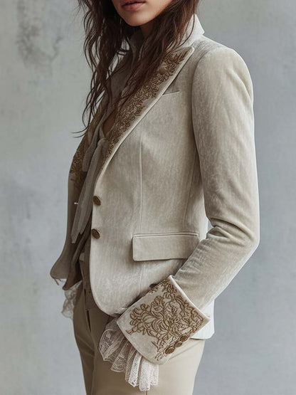 Mirella | Blazer Donna Ricamato Avorio