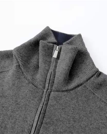 Cardigan Uomo in Maglia Full Zip Collo Alto
