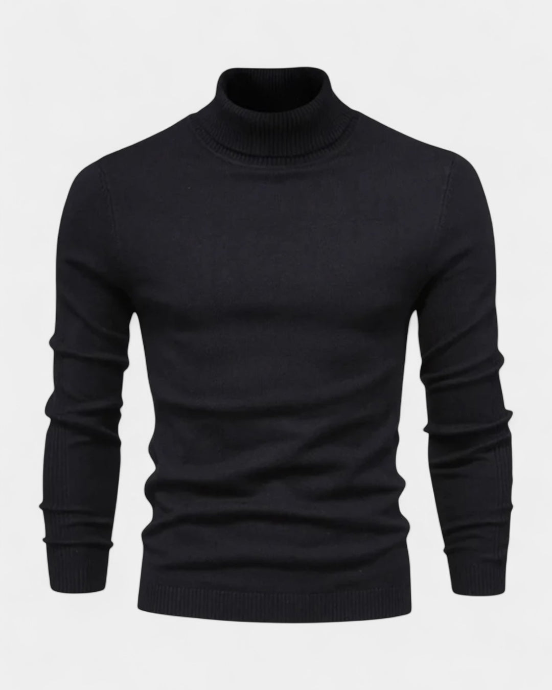 Maglione Dolcevita Uomo a Costine Slim Collo Alto Caldo