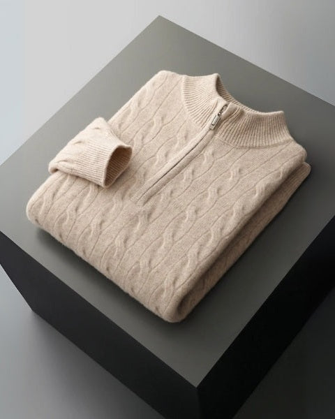 Maglione Uomo in Lana Merino con Zip Comfort Raffinato Versatile