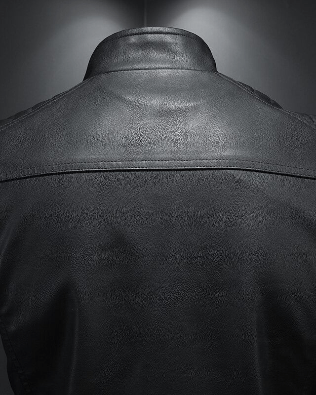 Giacca Biker Uomo in Pelle Sintetica Comoda