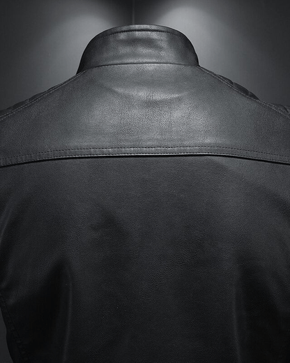 Giacca Biker Uomo in Pelle Sintetica Comoda