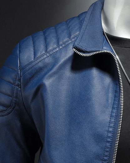 Giacca Biker Uomo in Pelle Sintetica Comoda