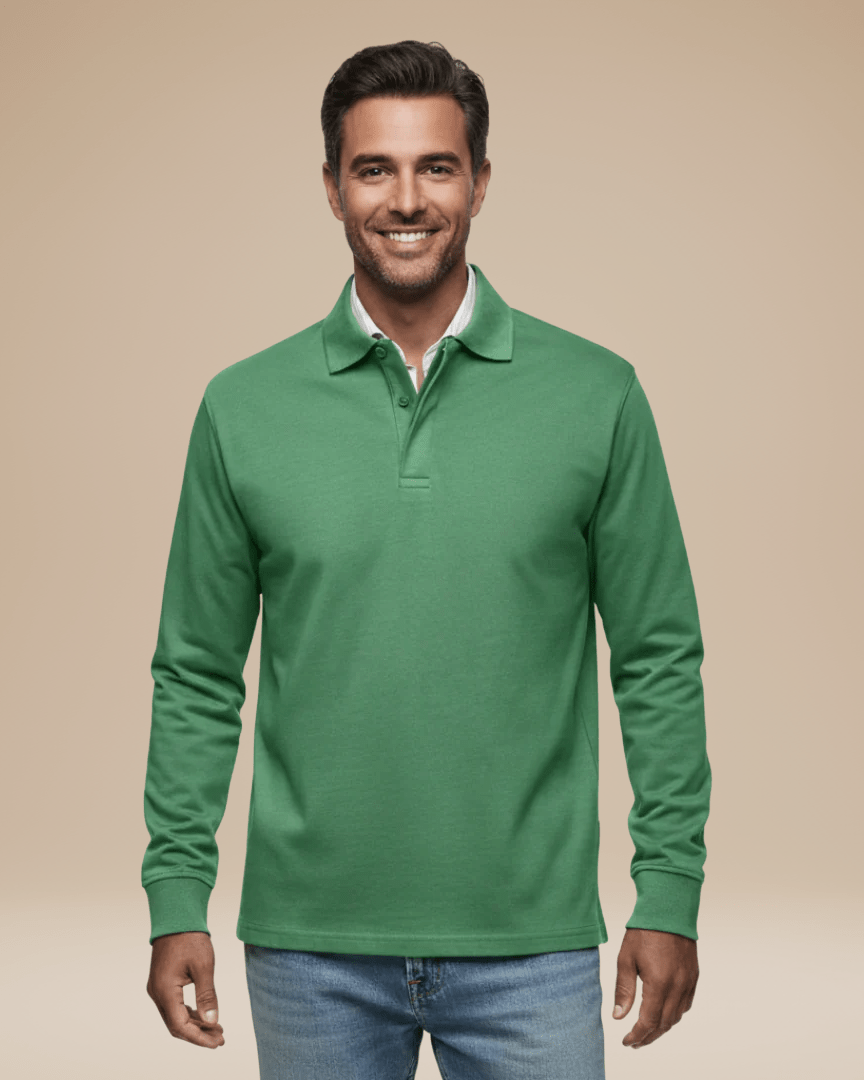 Polo Uomo in Cotone Premium Maniche Lunghe Comfort Lavoro