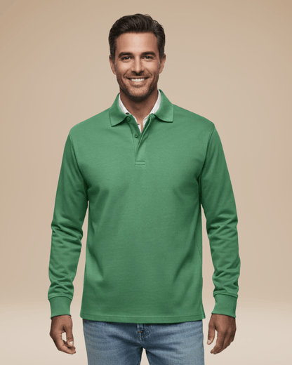Polo Uomo in Cotone Premium Maniche Lunghe Comfort Lavoro