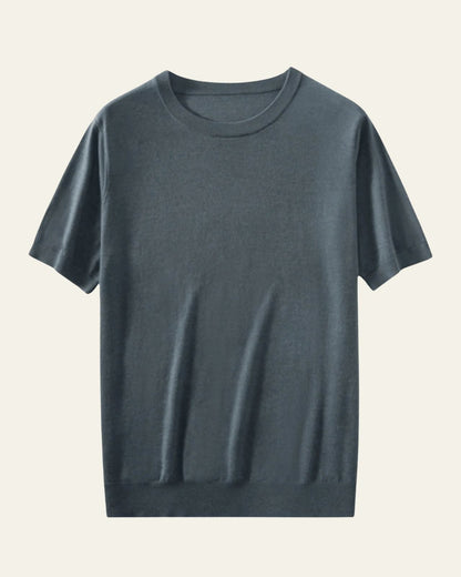 Maglietta Uomo in Lana Lavorata a Maglia Comfort Leggero