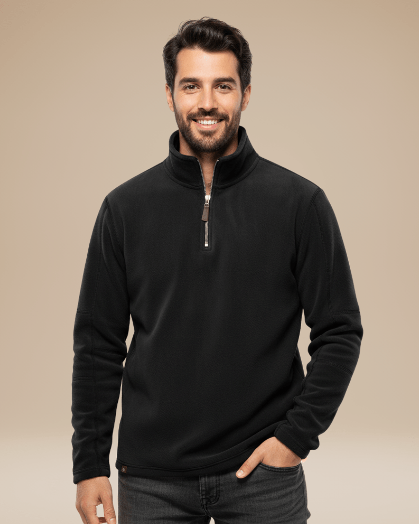 Maglione Uomo in Pile con Mezza Zip Caldo Leggero Outdoor