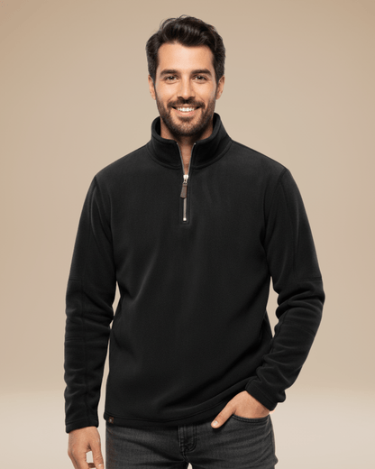 Maglione Uomo in Pile con Mezza Zip Caldo Leggero Outdoor