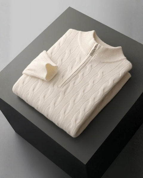 Maglione Uomo in Lana Merino con Zip Comfort Raffinato Versatile