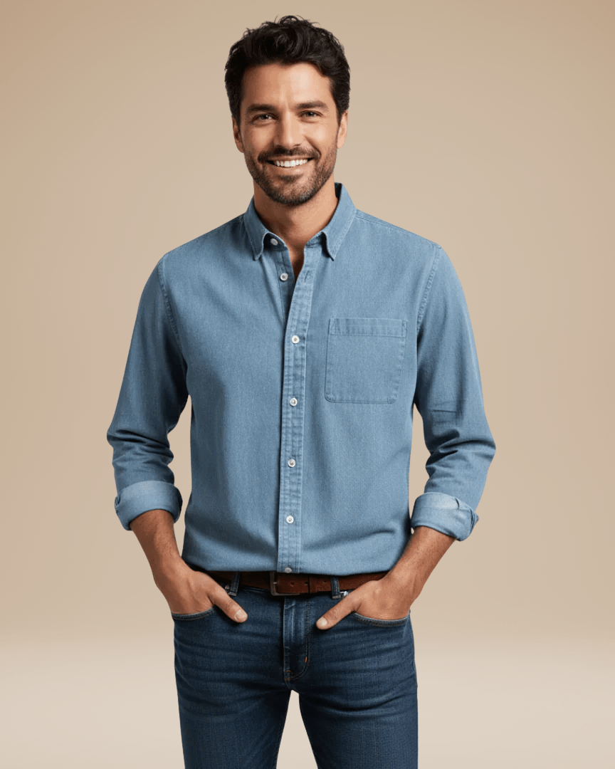 Camicia Uomo Casual Elegante in Cotone Spazzolato Morbida