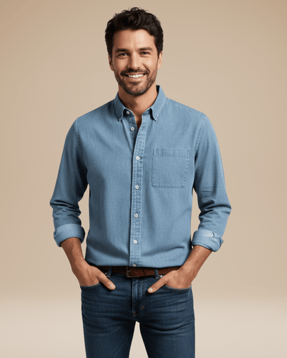 Camicia Uomo Casual Elegante in Cotone Spazzolato Morbida
