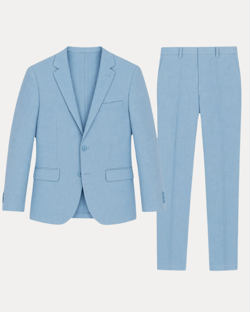Abito Uomo Slim Fit in Lino Leggero Monopetto Due Bottoni