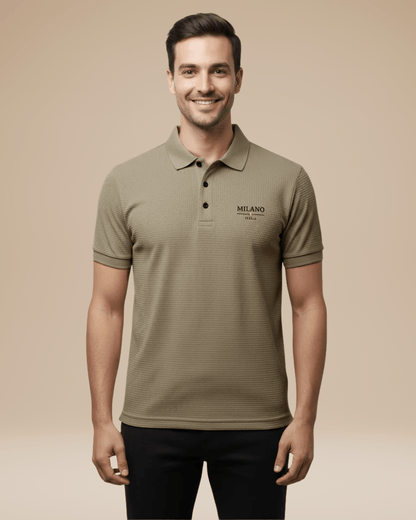 Polo Uomo Elegante in Nido d'Ape Traspirante Stile Italiano