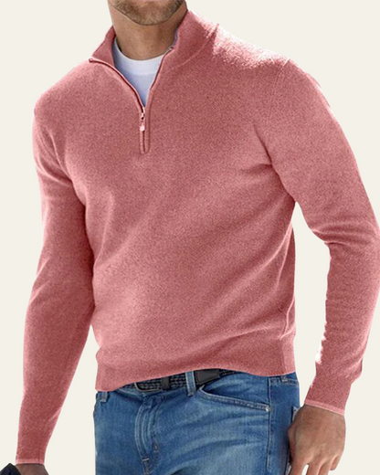 Maglione Uomo con Cerniera a Metà Raffinatezza Sobria Versatile