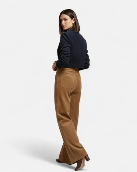 Pantaloni Donna in Velluto a Coste a Vita Alta
