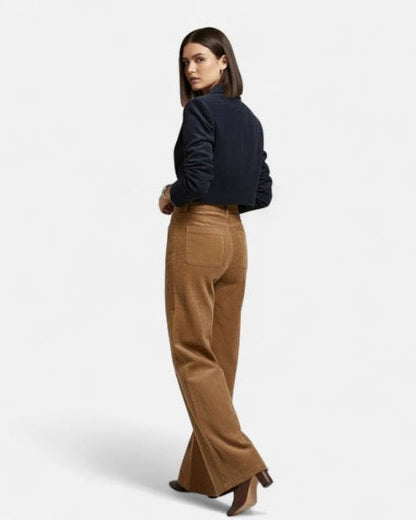 Pantaloni Donna in Velluto a Coste a Vita Alta