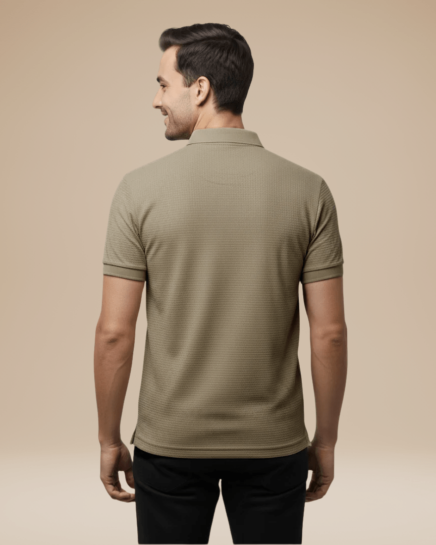 Polo Uomo Elegante in Nido d'Ape Traspirante Stile Italiano