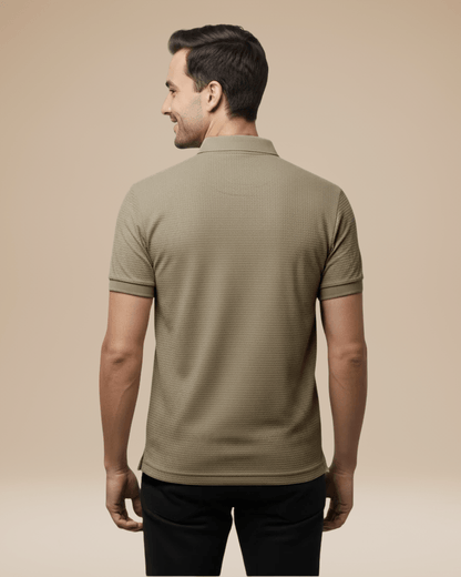 Polo Uomo Elegante in Nido d'Ape Traspirante Stile Italiano
