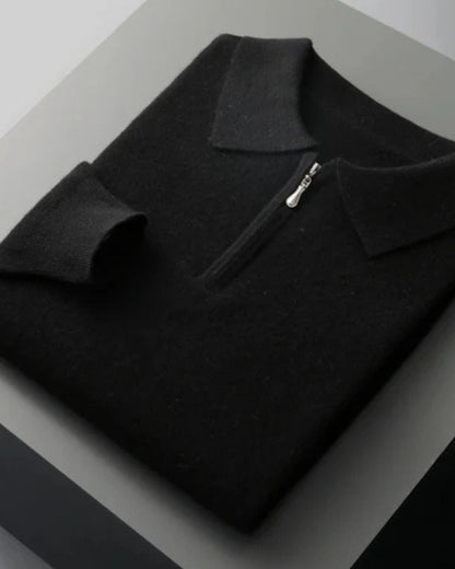 Polo Uomo in Lana Merino con Zip Morbida Eleganza Discreta