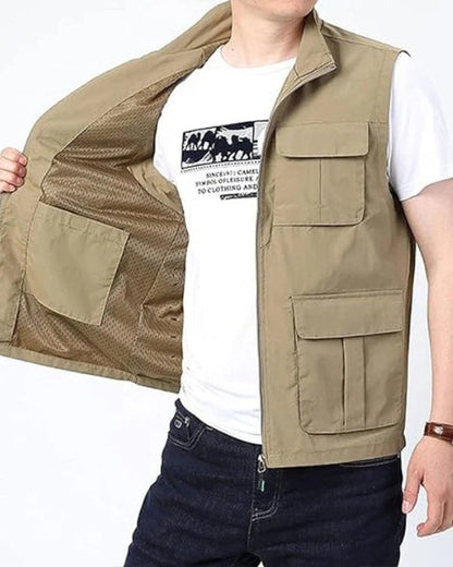 Gilet Uomo Multitasche in Tessuto Tecnico
