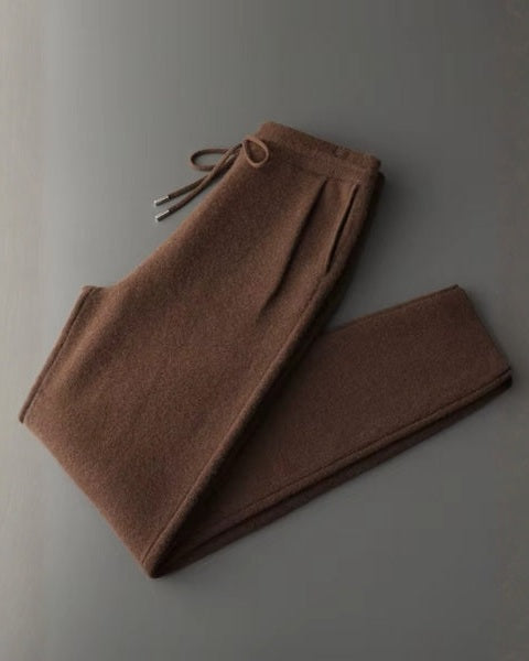 Pantaloni Uomo in Cashmere da Relax Morbidi Drappeggio Fluido