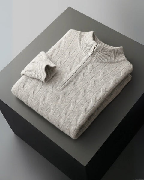 Maglione Uomo in Lana Merino con Zip Comfort Raffinato Versatile