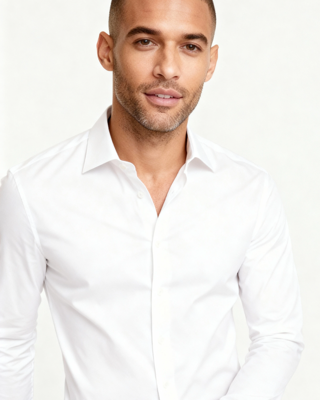 Camicia Uomo Classica Bianca in Cotone Elasticizzato Moderna