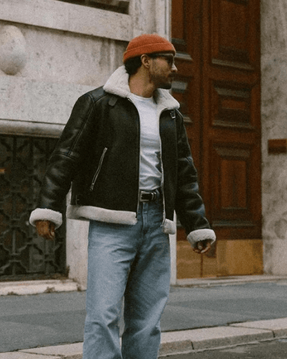 Giacca Aviator Uomo in Pelle Vegana