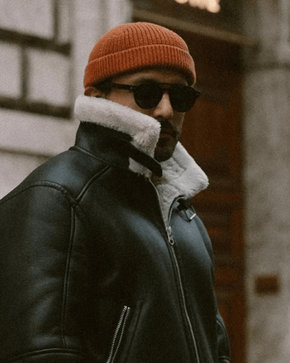 Giacca Aviator Uomo in Pelle Vegana