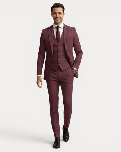 Abito Uomo Tre Pezzi Su Misura in Lana Stretch Formale