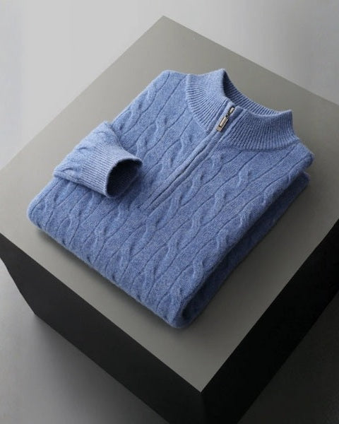 Maglione Uomo in Lana Merino con Zip Comfort Raffinato Versatile
