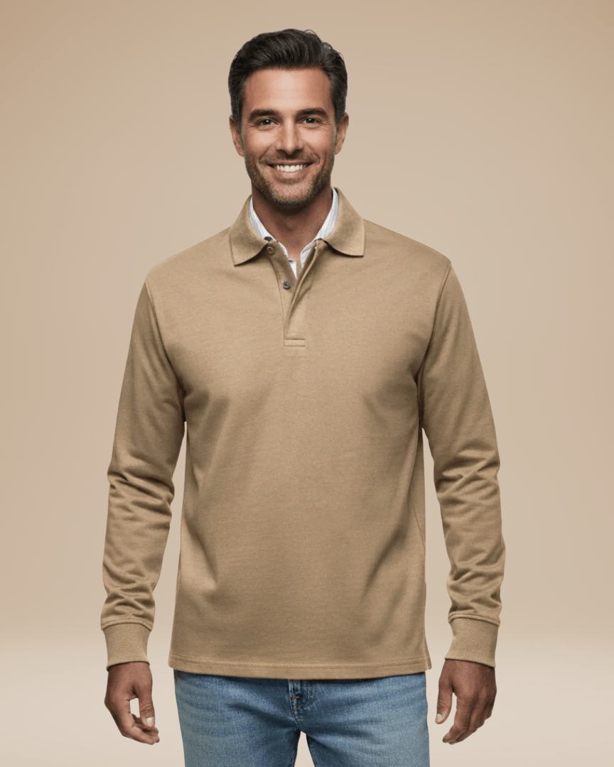 Polo Uomo in Cotone Premium Maniche Lunghe Comfort Lavoro