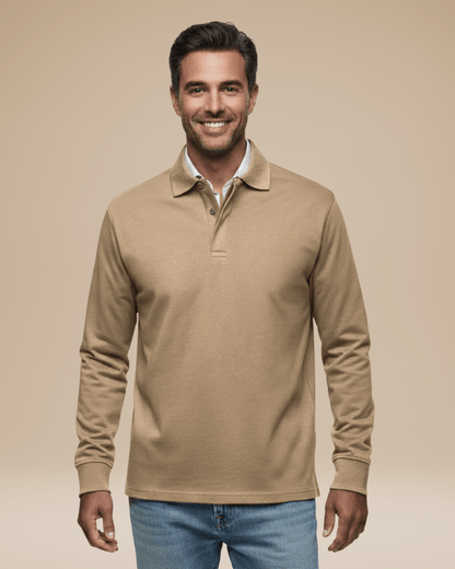 Polo Uomo in Cotone Premium Maniche Lunghe Comfort Lavoro