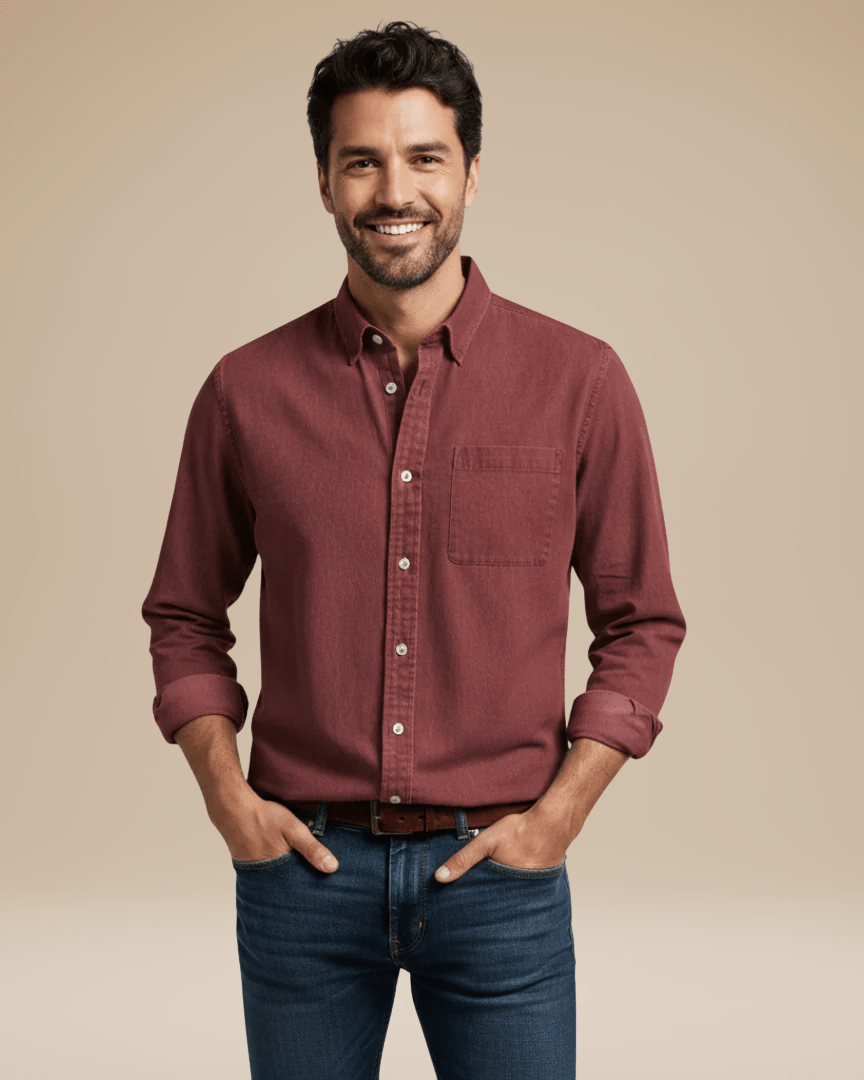 Camicia Uomo Casual Elegante in Cotone Spazzolato Morbida