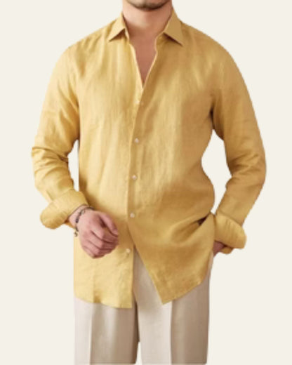 Camicia Uomo in Lino Taglio Costiero Fluida Estiva
