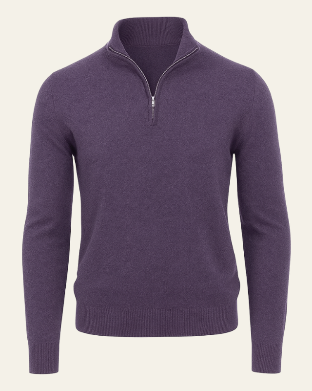 Maglione Uomo con Cerniera a Metà Raffinatezza Sobria Versatile