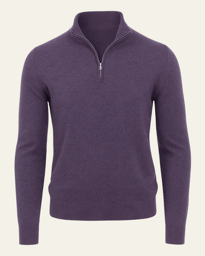 Maglione Uomo con Cerniera a Metà Raffinatezza Sobria Versatile