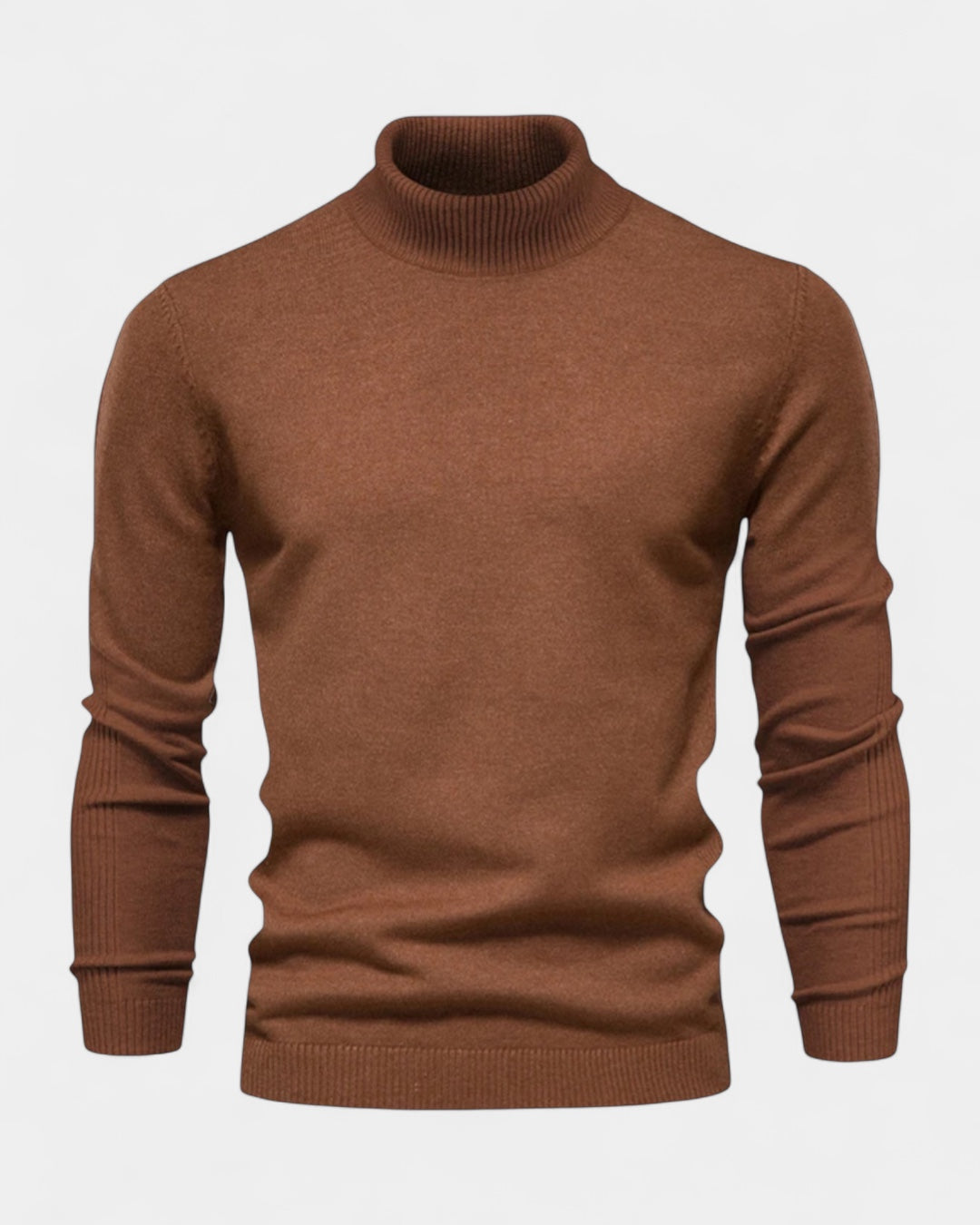 Maglione Dolcevita Uomo a Costine Slim Collo Alto Caldo