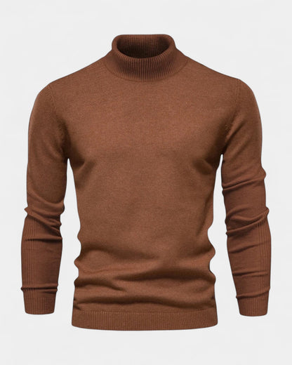 Maglione Dolcevita Uomo a Costine Slim Collo Alto Caldo