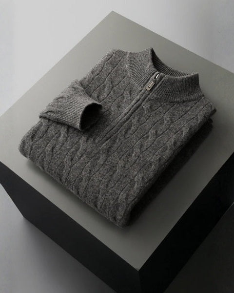 Maglione Uomo in Lana Merino con Zip Comfort Raffinato Versatile