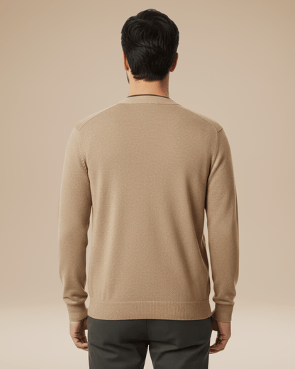 Cardigan Uomo Misto Cashmere Scollo a V Bottoni Elegante