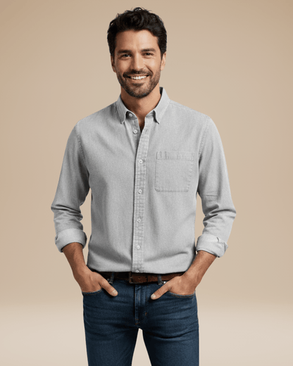 Camicia Uomo Casual Elegante in Cotone Spazzolato Morbida